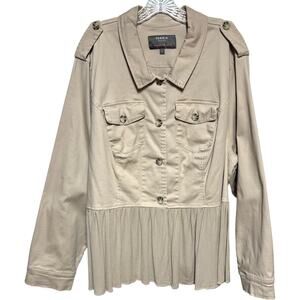 Torrid Twill Crinkle Jacket Tan Beige 3X